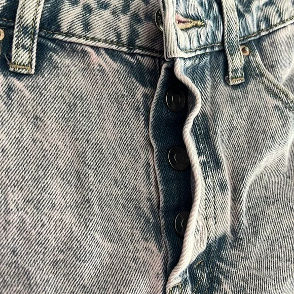 Wild Fable Women's High-Rise Bermuda Jean‎ Shorts Pink Acid Wash Size 6 - Picture 4 of 7